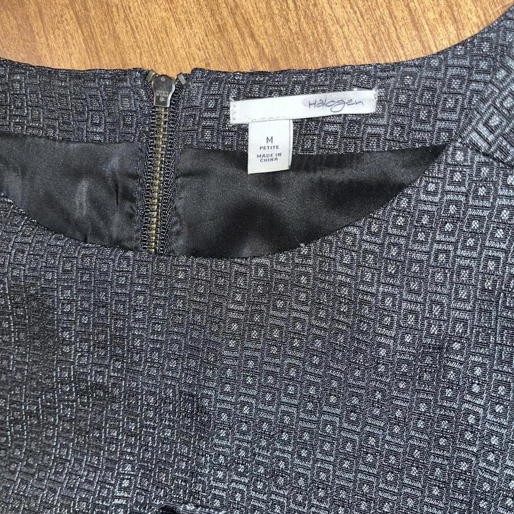 Halogen Black Textured Short Sleeve Top, Petite Medium Luxury Old Money Chic